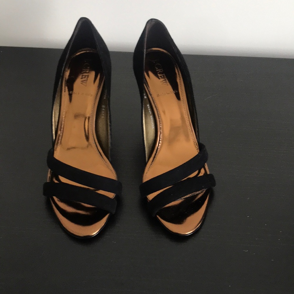 J Crew Black Suede Heels